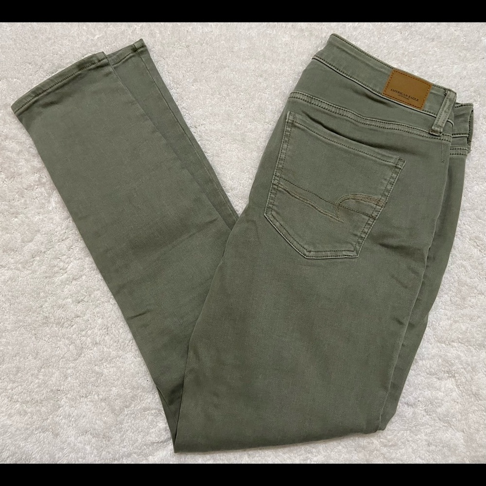 American Eagle Green Jegging | Size 10 | High-rise